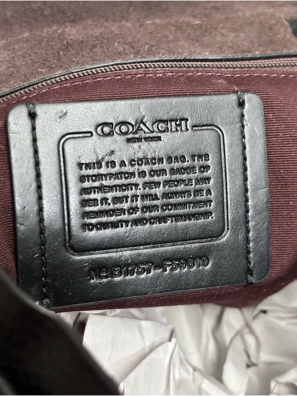 Coach Derby Black Oxblood Pebbled Leather Backpack.